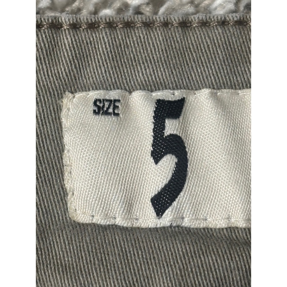 Indigo Rein Distressed Cuffed Denim Shorts Olive Green Size 5 Low Rise Distress - Picture 4 of 9